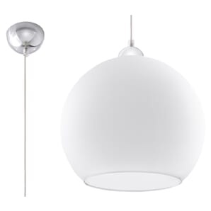 White Pendant Single Ceiling Light 30cm