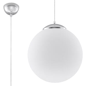 White Pendant Single Ceiling Light 40cm