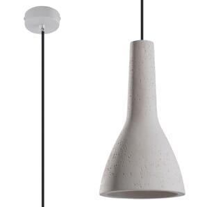 Grey Pendant Single Ceiling Light 17cm