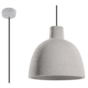 Grey Pendant Single Ceiling Light 28cm