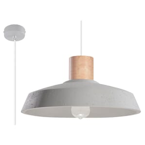 Grey Pendant Single Ceiling Light 40cm