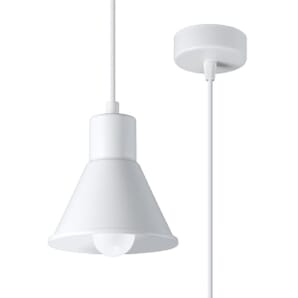 White Pendant Single Ceiling Light 14cm