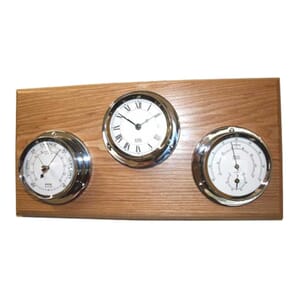 DISCONTINUED: Chrome plated bulkhead Set: Barometer, Clock & Thermo/Hyrgo
