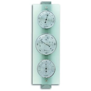 Frosted Glass Grey Barometer 38.5cm