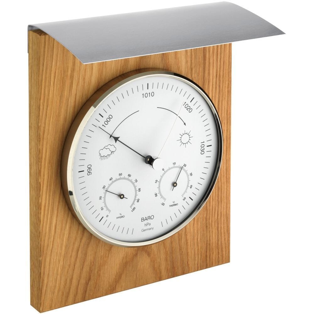 Outdoor Oak Barometer 25.5cm