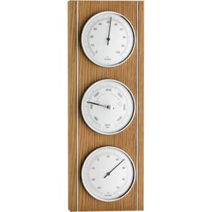 Oak & Metal Trim Barometer 36cm