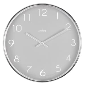 Elma Chrome Effect Case & Hands Wall Clock 25cm