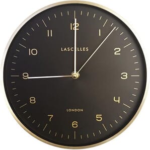 Gold Cased with Black Dial and Gold Hands 24.8cm