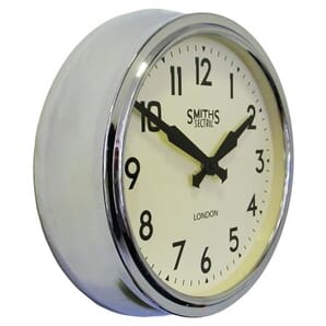 Smiths Retro Wall Clock in Chrome 38cm Personalised