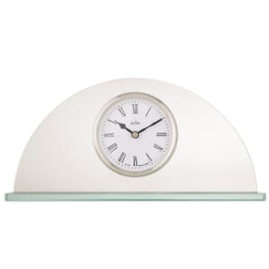 Milton Half Moon Bevelled Glass Case Mantel Clock