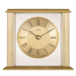 Gayhurst Polished Brass Metal Case Mantel Clock