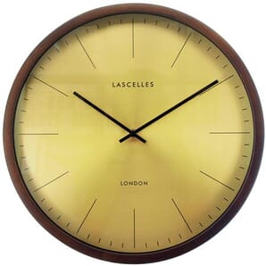 Wooden Cased clock with gold metal dial 41.5cm