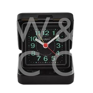Quartz Travel Alarm - Black 8cm