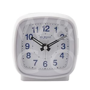 Cushion Shape Alarm Clock Sweep/Cres White 8.5cm
