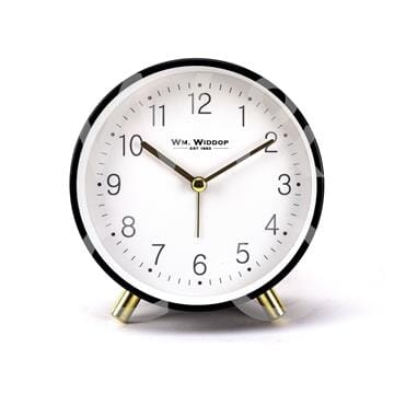 ALARM CLOCK METAL FEET LIGHT & SNOOZE - BLACK