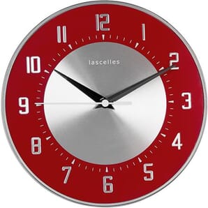 Domed Glass & Embossed Metal Dial in Red 20.5cm