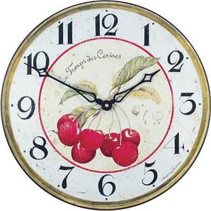 Bold Red Cherries Wall Clock 36cm