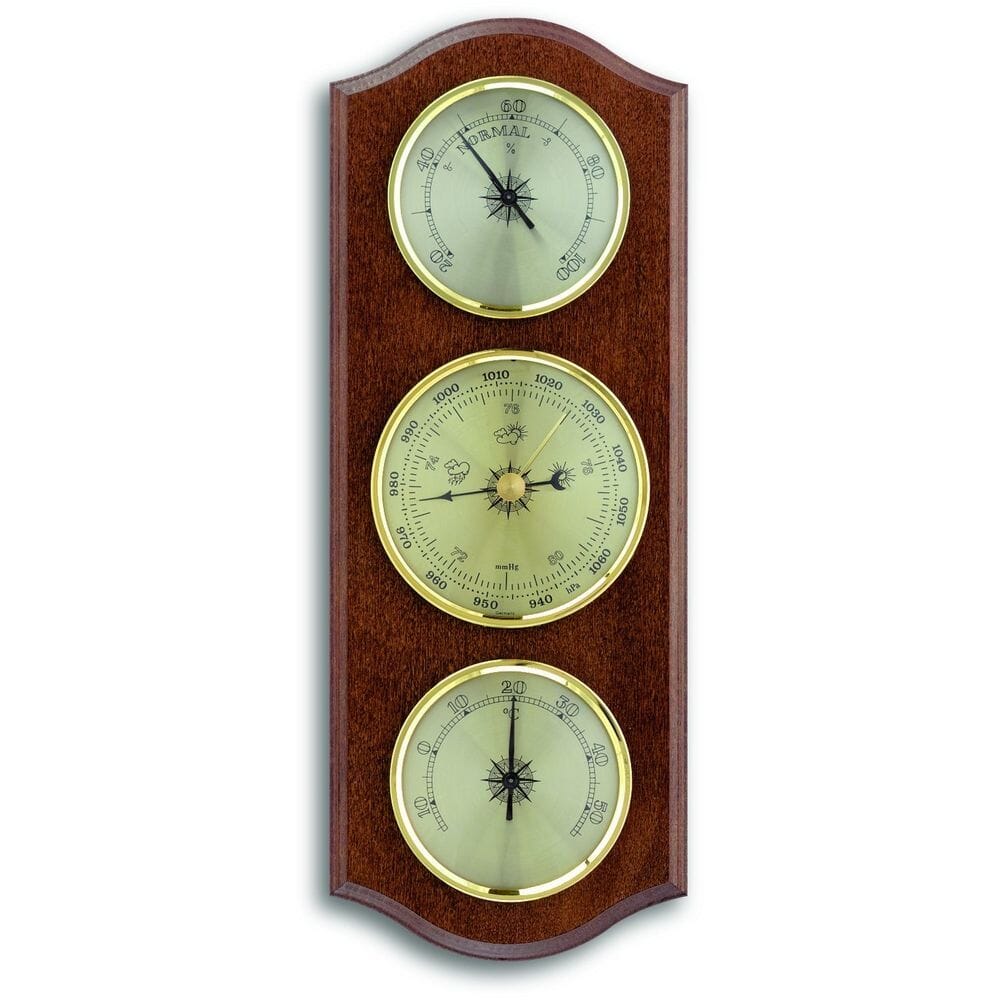 Walnut Barometer 27.5cm Weather Shop UK