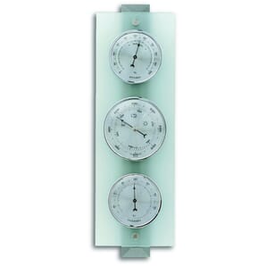 Frosted Glass Grey Barometer 38.5cm