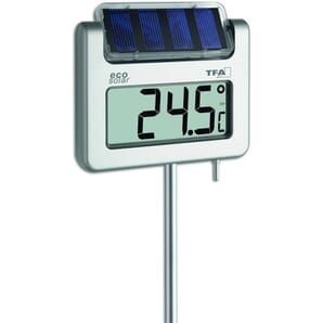 Large Digital Garden Thermometer With Solar Light 1.14m