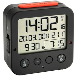 Bingo Radio Controlled Alarm Clock with Thermometer 8cm