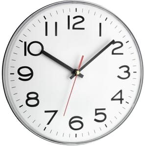 Silver Wall Clock 28cm
