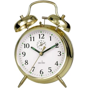 Saxon Wind-Up Twin Bell Alarm Clock 16cm