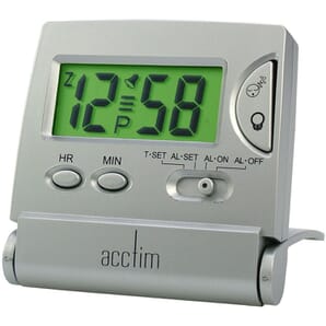 Mini LCD Flip Silver Alarm Clock 6cm