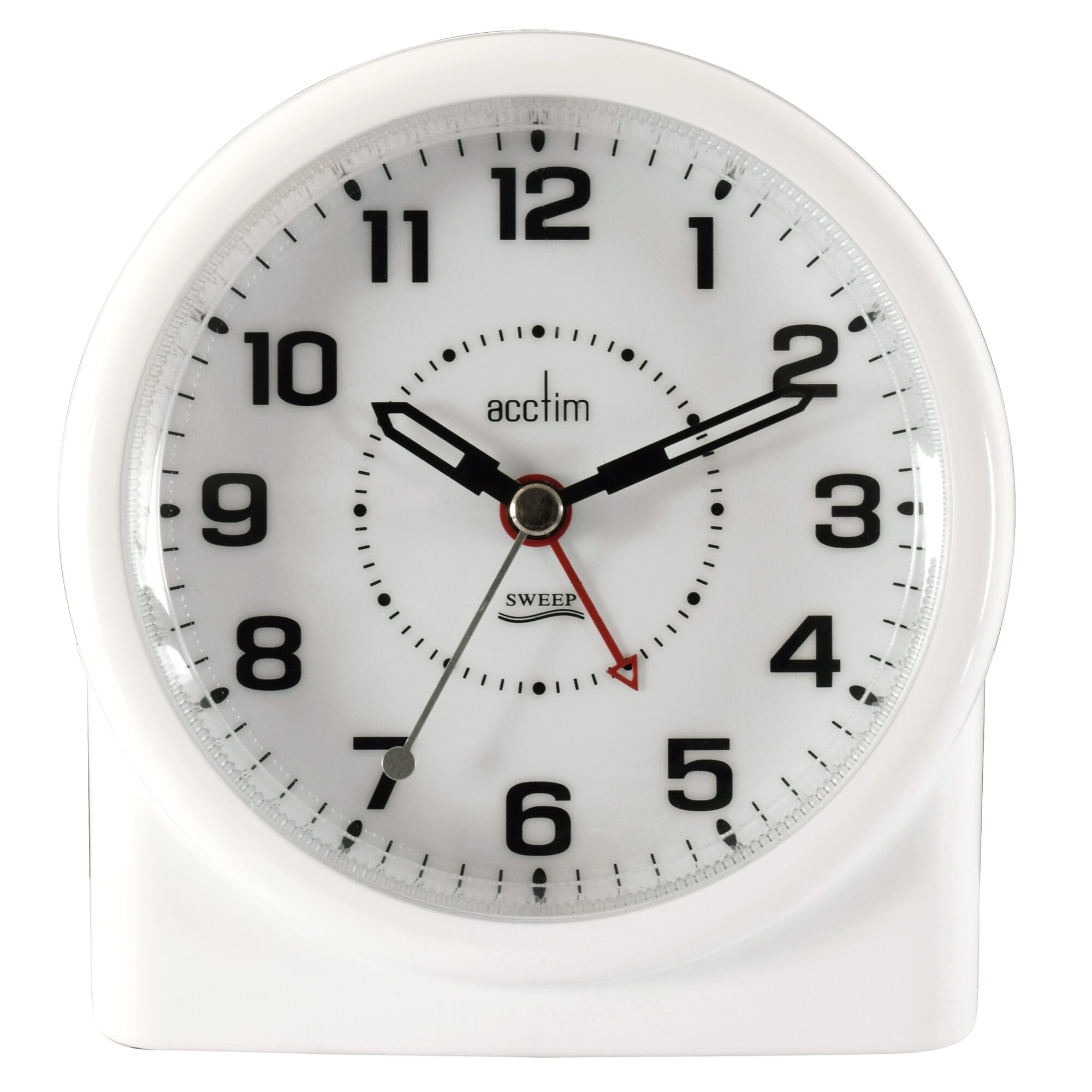 Acctim Europa Black Analogue Alarm Clock Non Ticking Silent Sweeper 14117 Sweep 