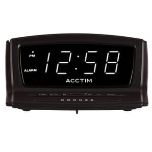 Eos Black USB Smart Connector Digital Alarm Clock 14cm