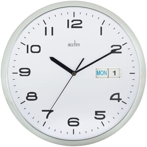 Supervisor Day & Date White Wall Clock 32cm