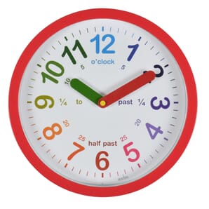 Lulu Red Time Teacher Wall Clock 26cm