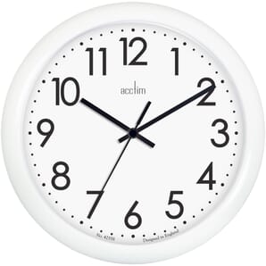 Abingdon White Wall Clock 25.5cm