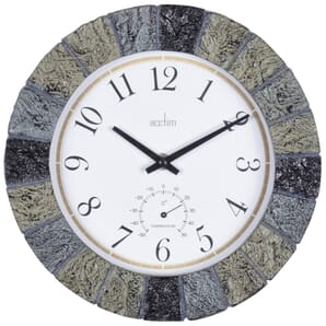 Bowfell Outdoor Clock With Temperature Dial 26cm