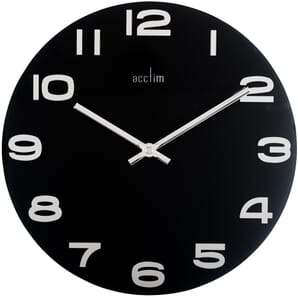 Mika Black Glass Wall Clock 30cm