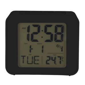 Cole Black  Radio Controlled Alarm Clock 7.5cm