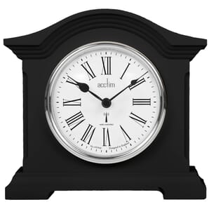 Chestfield Black Radio Controlled Mantel Clock 18cm