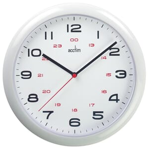 Aylesbury White Wall Clock With 24 Hour Display 25.5cm