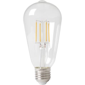 Calex LED Full Glass Filament Rustik Lamp 240V 6W 600lm E27 ST64, Clear 2700K