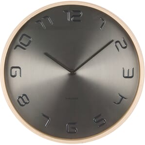 Silver Embossed Wood Wall Clock 35cm