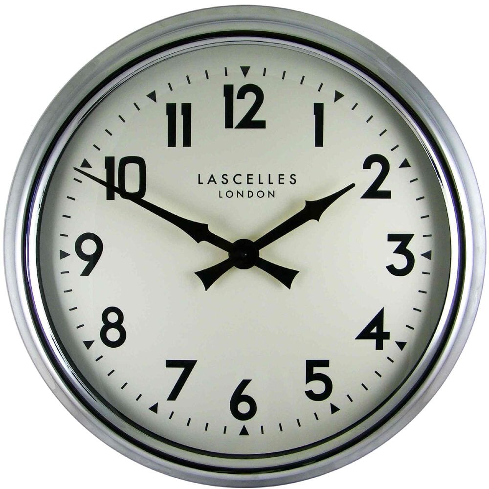 Designer Chrome Wall Clock 60cm