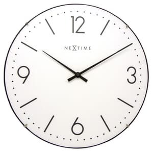 White Basic Dome Wall Clock 35cm