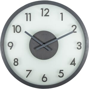 Frosted Wood Wall Clock 50cm
