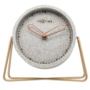 Polyresin Grey Mantel Clock 17cm