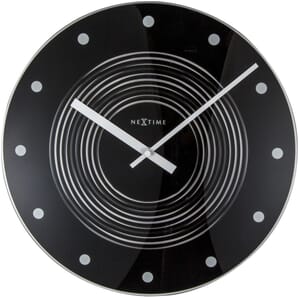 Black Concentric Wall Clock 35cm