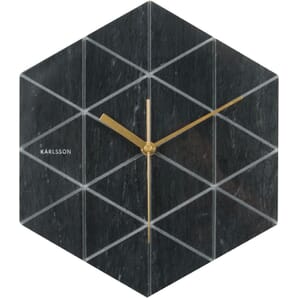 Marble Hexagon Wall Clock 28.5cm
