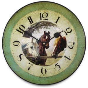 Horses Wall Clock 36cm