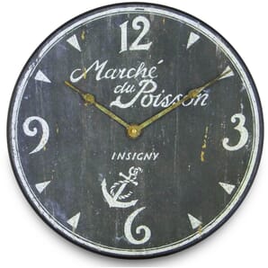 French Fish Market Wall Clock 36cm