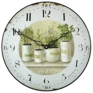 Herb Pots Wall Clock 36cm