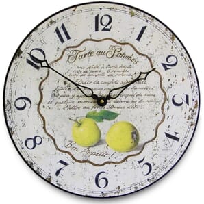Apple Tart Recipe Wall Clock 36cm